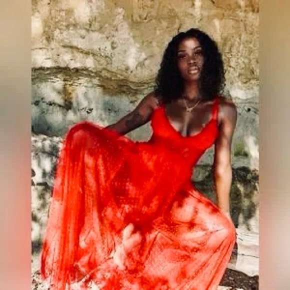 🔥 Red Hot Super Soft Lace & Polkadot Tulle Dress with Comfy Attached Shorts - Picture 2 of 12